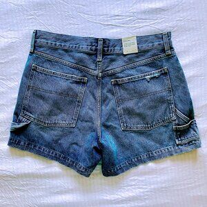 NWT AGOLDE Magda carpenter 100% cotton denim shorts in entrance wash size 30